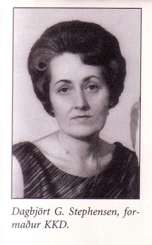 Frá 1965 Dagbjört G. Stephensen (prestfrúrnar Dagbjört og Salome til skiptis tvö ár í senn)
